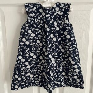 epk Designed in France Toddler Girls Cherry Dress Navy and White 2T